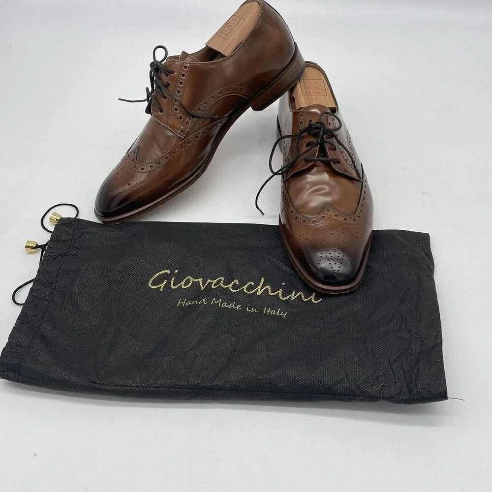 Giovacchini Sammy Wingtip Oxford Derby Men's Size 8.5 Dress Shoes